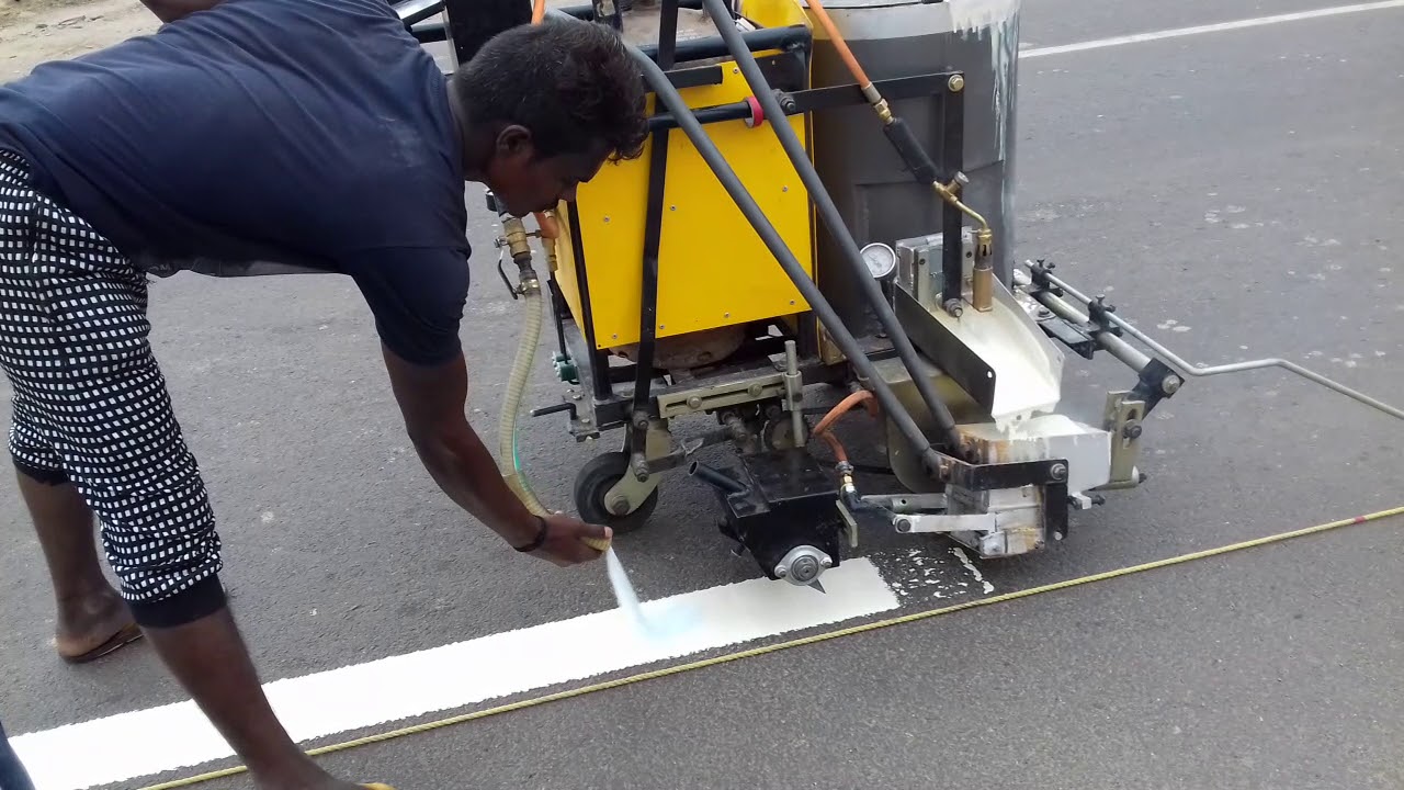 Road painting stripes in India perfect manner