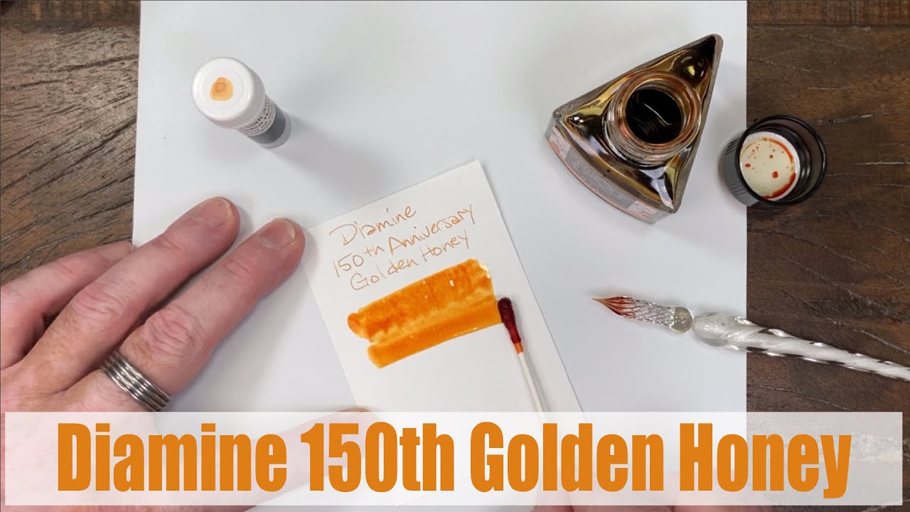 Diamine 150th Anniversary Golden Honey writing sample