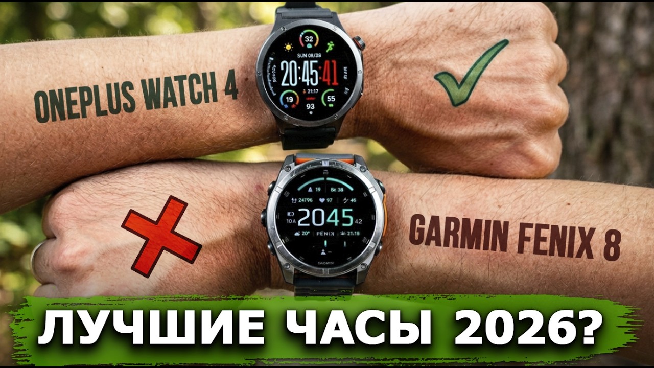 OnePlus Watch 4 vs Garmin Fenix 8 &mdash; кто точнее? Полный обзор, тест датчиков и автономности ⌚🤯