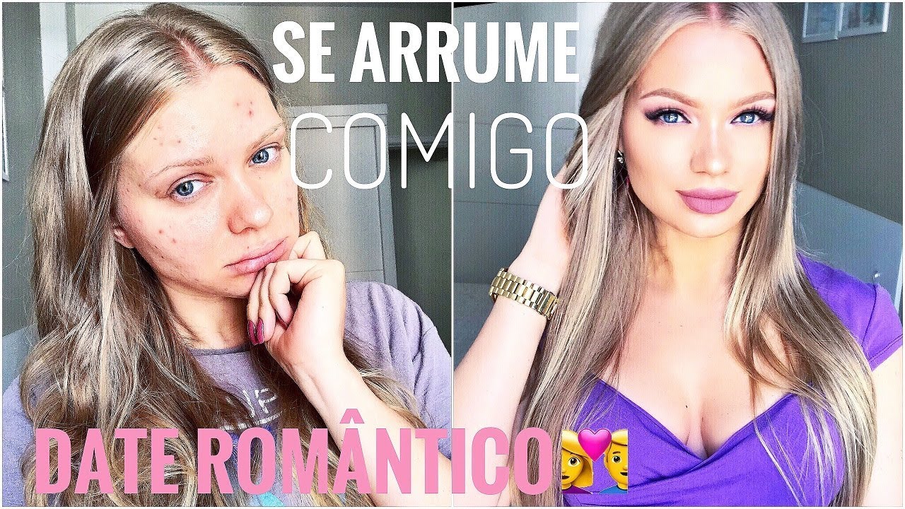 Se Arrume Comigo para Sair com o Boy| Pele Acneica |Pálpebra Gordinha