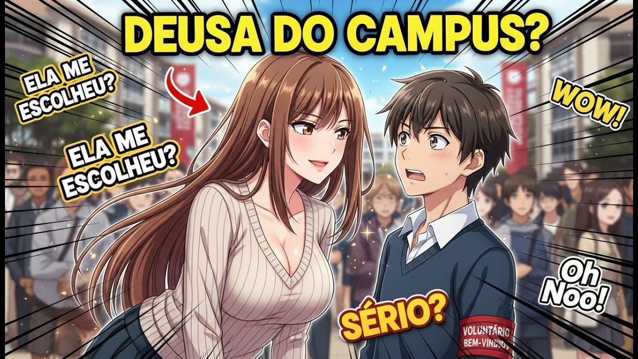 🔥 Recapitulação de Manhwa : Deusa do Campus nova me escolhe na recepção de calouros
