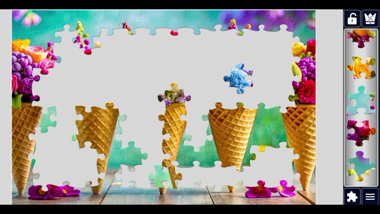 Cone of Colour Flowers 💐//#beautiful gaming puzzle 🧩@jigsawpuzzle928