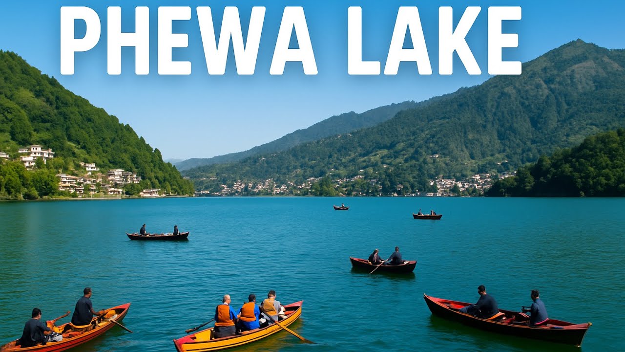 Phewa Lake Pokhara Nepal / Famous Tourist Place in Nepal Phewa Lake Pokhara / Lake Side Cafe Boating