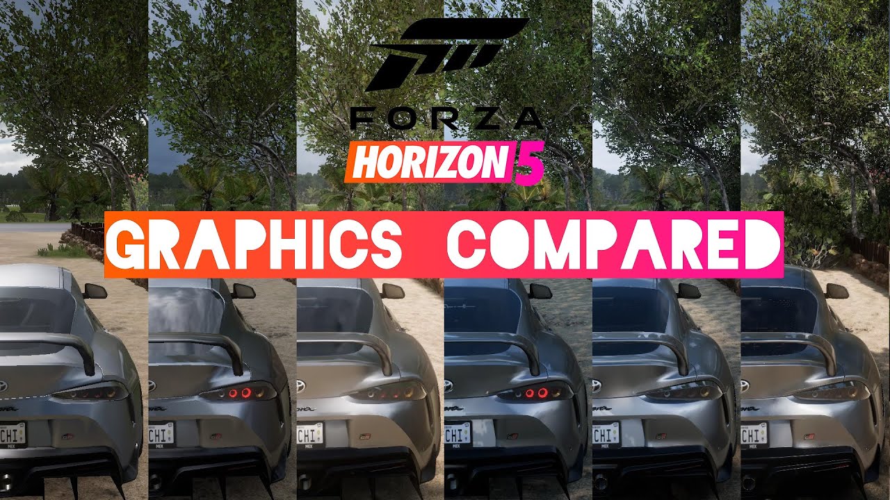 🎮Forza Horizon 5 🎬- All Graphics Comparison , from Very Low to 💥Extreme💥