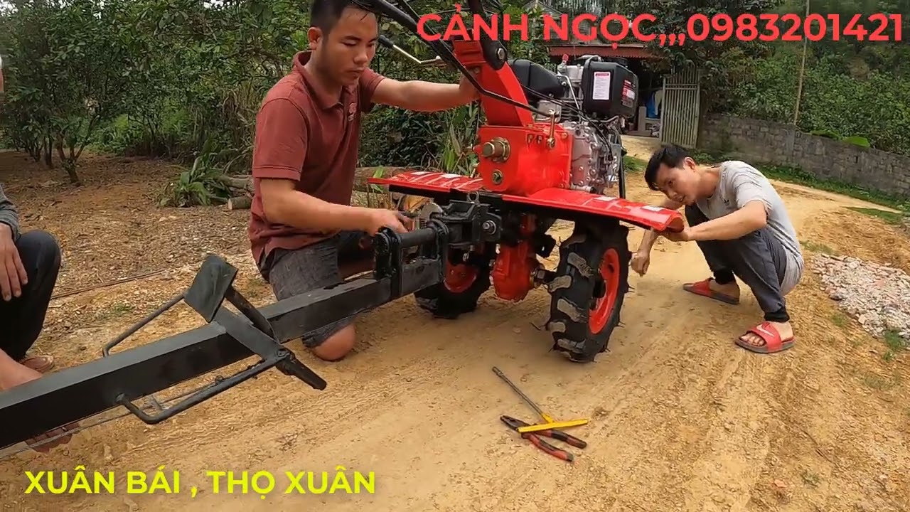 Bàn giao máy xới đất Kachita 178 MT  và moóc kéo cho bác NGUYỄN VĂN TÍNH ,tại xuân bái thọ xuân