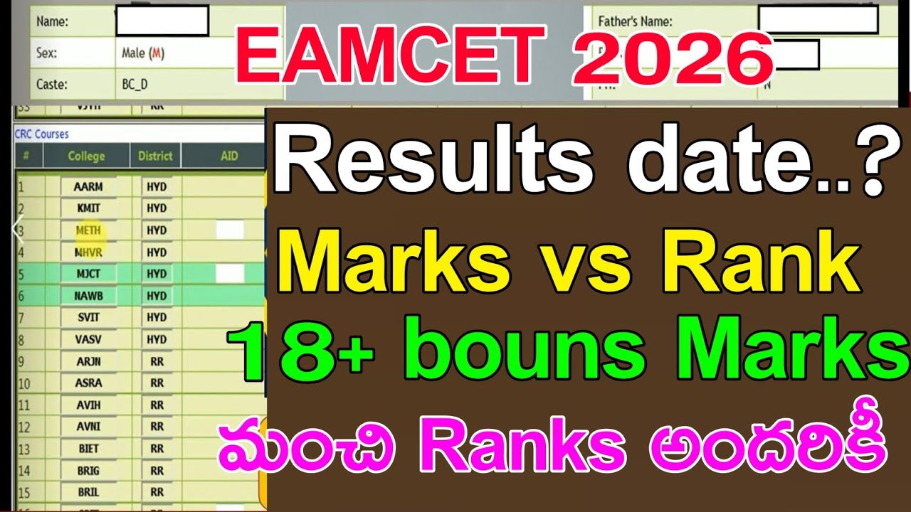 Eamcet 2026 Exam results update|Bipc 18+ marks adding check #tseamcet 