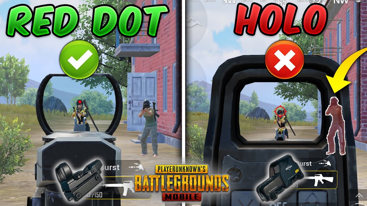 RED DOT vs HOLOGRAPHIC SIGHT (PUBG Mobile/BGMI) Ultimate Comparison Guide/Tutorial (Tips and Tricks)