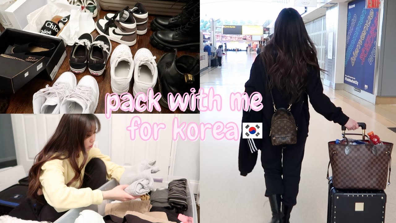 pack with me for korea! 🇰🇷| travel vlog