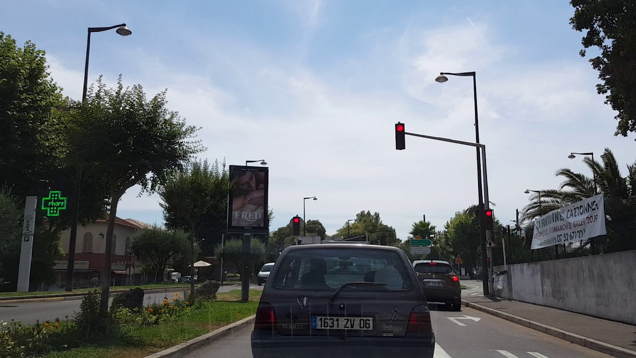 de la gare de Biot a la gare d'antibes route de Nice en voiture