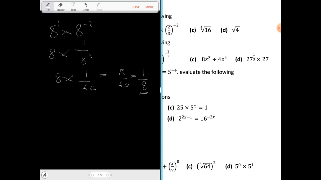 MATHEMATICS PAPER 1 INDEX NOTATION