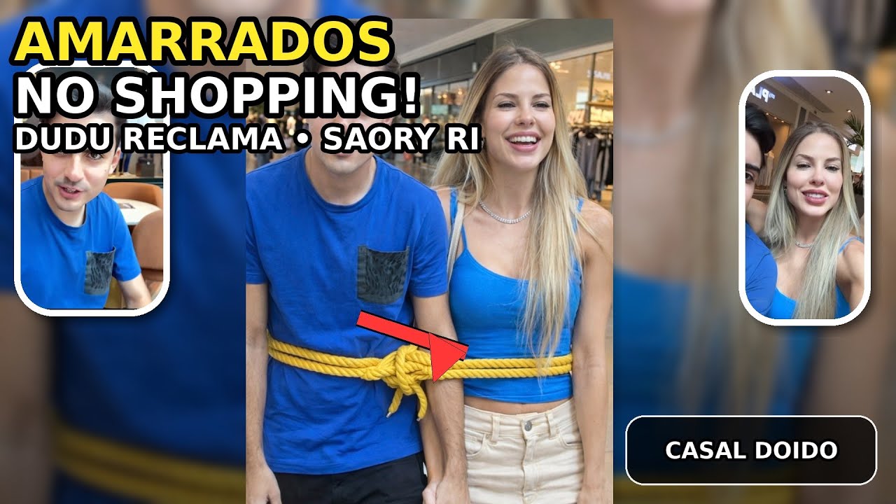 Casal doido Dudu reclama e Saory ri… e ainda passeiam AMARRADOS no shopping