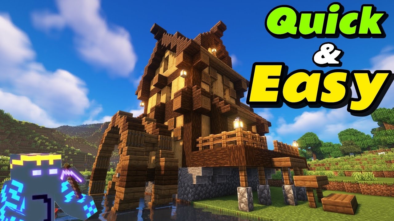 Easy Minecraft Watermill House Tutorial For Beginners