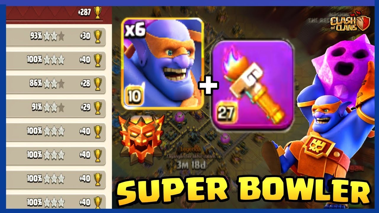 Top 100 Ranked Player Uses This Army ❗ Super Bowlers RC Charge 🔥 Easiest Army for Legend League TH18