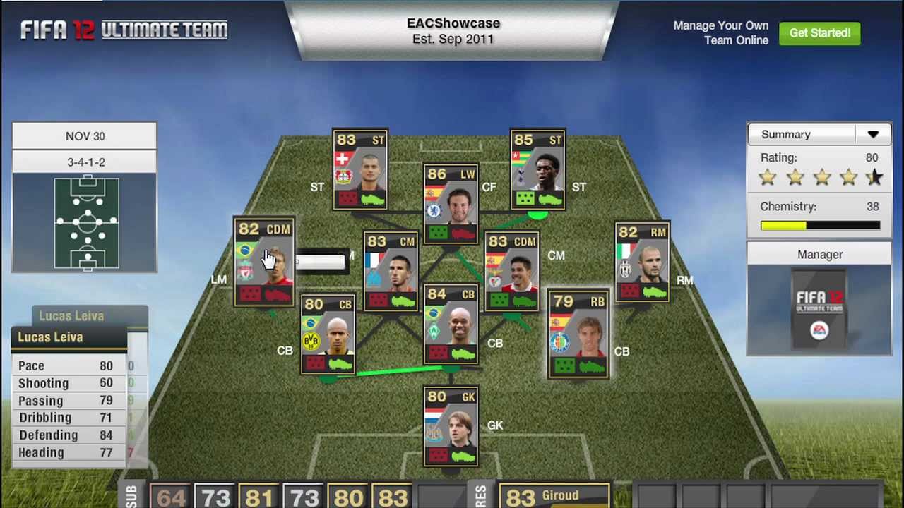 FIFA 12 Ultimate Team Of The Week | 30 November 2011