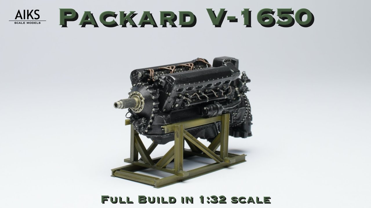 FPW Model 1/32 3D Print Engine Packard V-1650 Full build