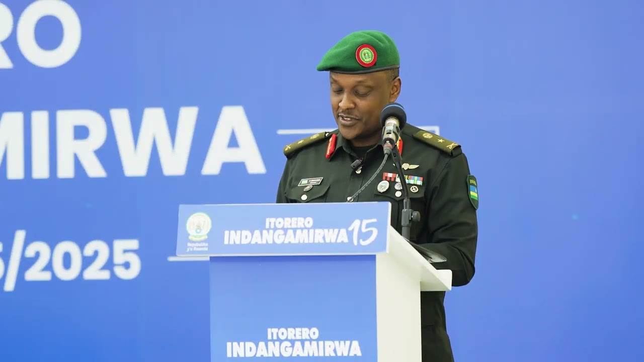 Defence  Spokesperson, Brig Gen Ronald Rwivanga  addressed the 15th Cohort of Itorero Indangamirwa.