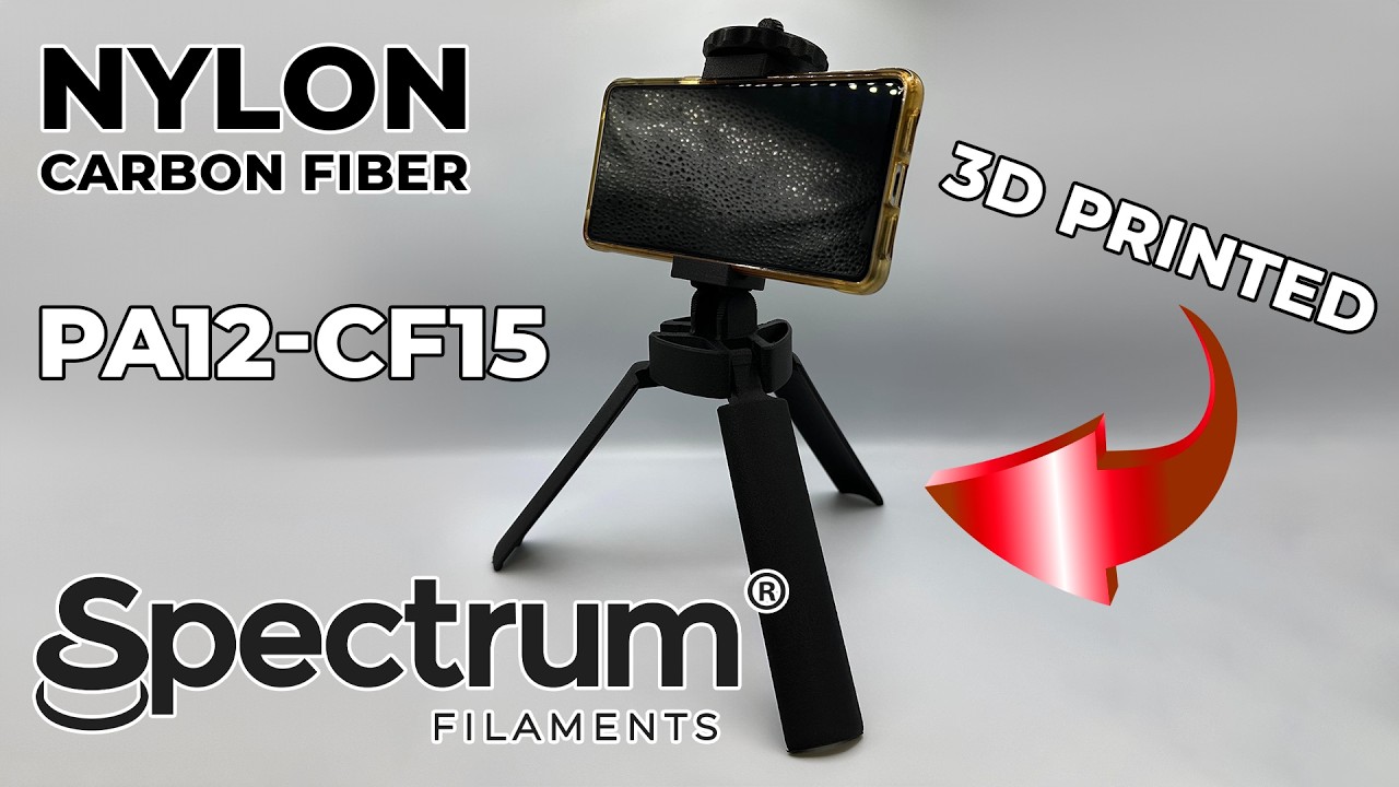 Nylon-Carbon Fiber 3D Print: Folding Phone Tripod in PA12-CF15 | #spectrumfilaments