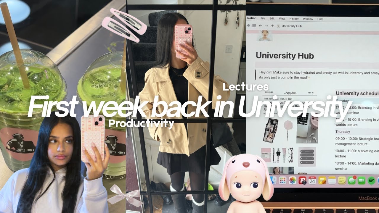 Uni vlog final year🖇️🎀 productivity, iced matcha, attending lectures | Girly London uni life 2024