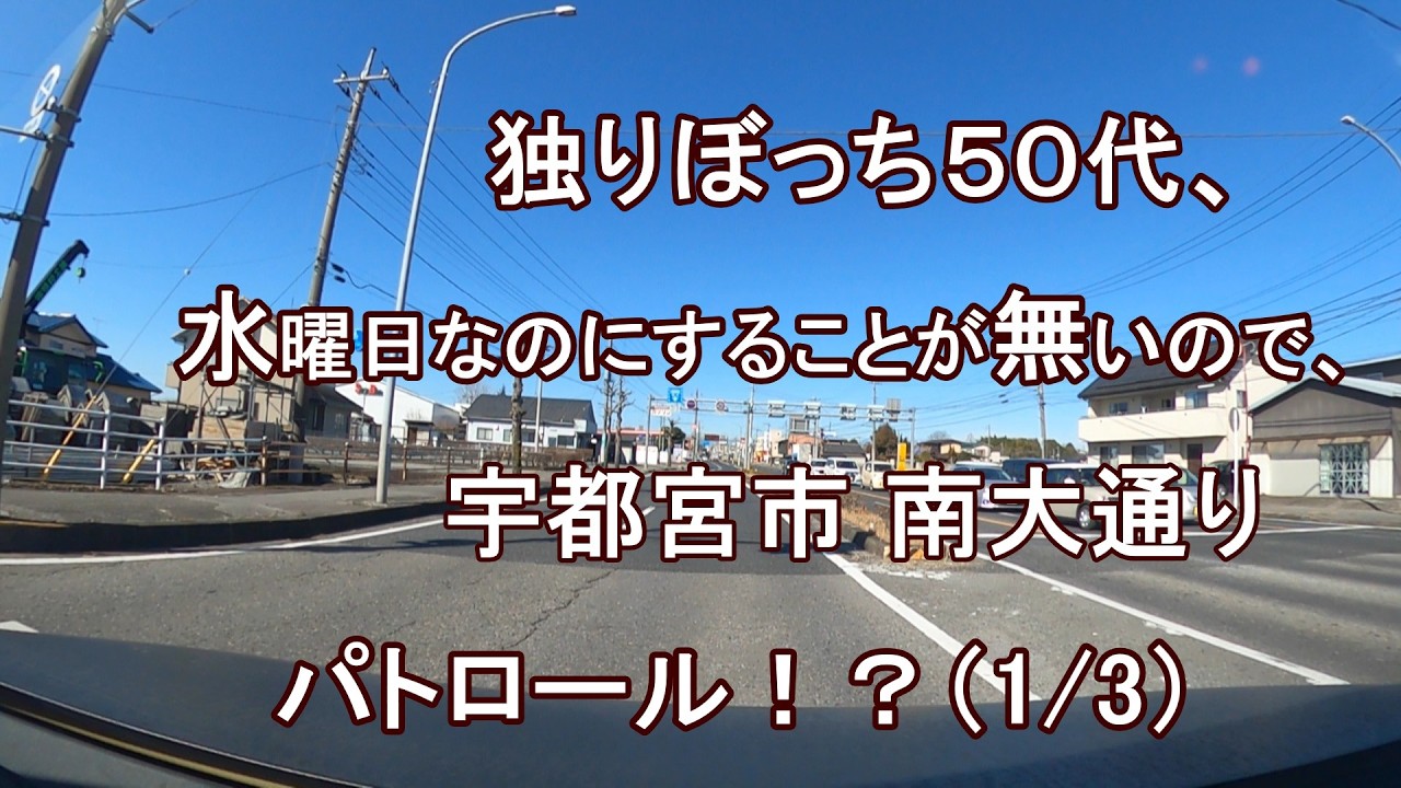 独りぼっち５０代、水曜日なのにすることが無いので、宇都宮市 南大通り パトロール！？（1/3）
