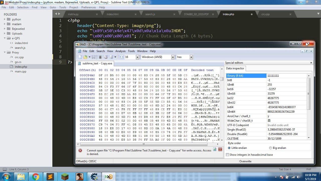 Remove Sublime Text 3 Popup using Cheat Engine and HxD