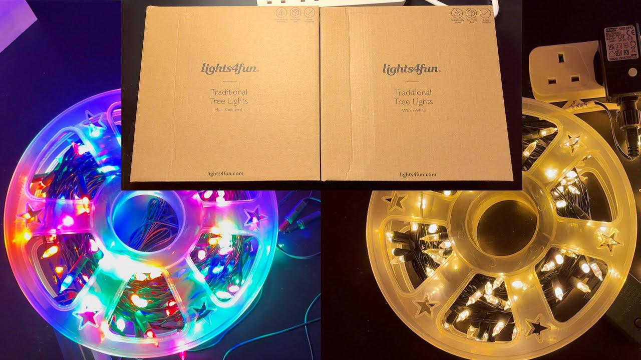 Unboxing Lights4fun LED Traditional Christmas Tree Lights and comparing to other sets