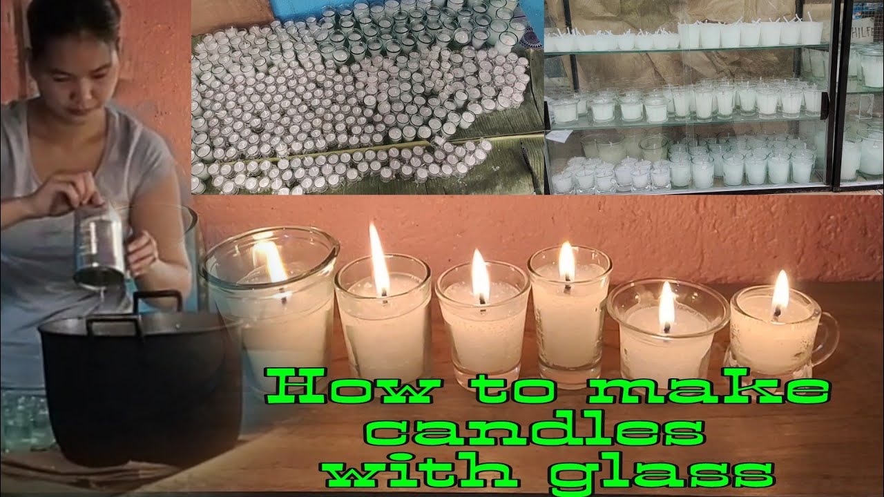 How to make candles with glass|Kandila pang negosyo |Candles for Cemetery