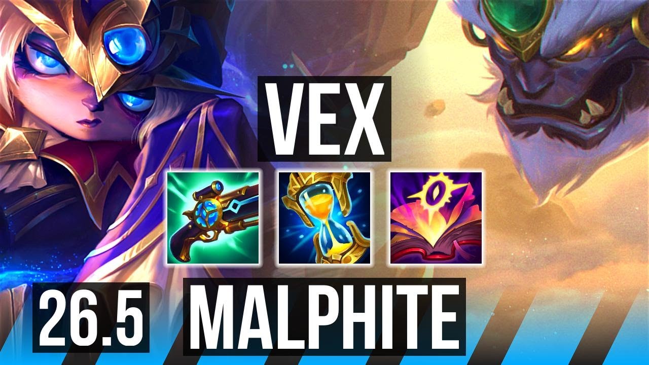 VEX vs MALPHITE (MID) | Good KDA: 11/1/12 | NA Grandmaster | 26.5