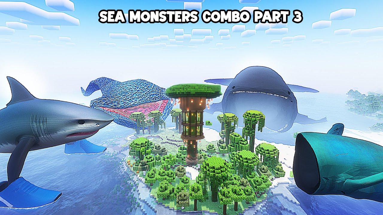 SURVIVING FROM SEA MONSTERS COMBO PART 3 in Minecraft - Gameplay - Coffin Meme