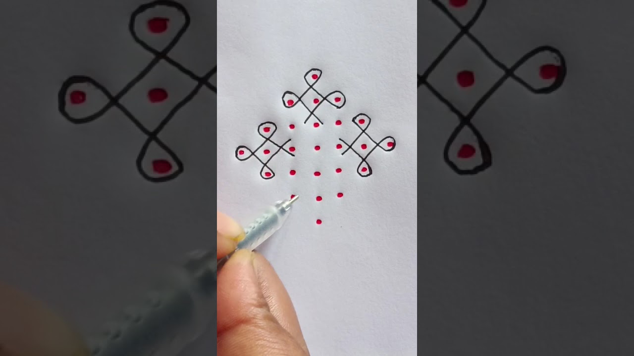 small dots muggulu | 7 dots easy sikku kolam | 