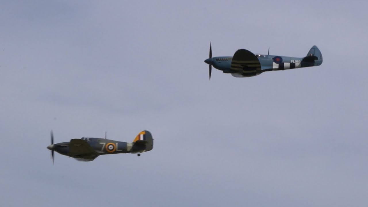 Sea Hurricane and Spitfire PR.XI at Old Warden 29th June 2024