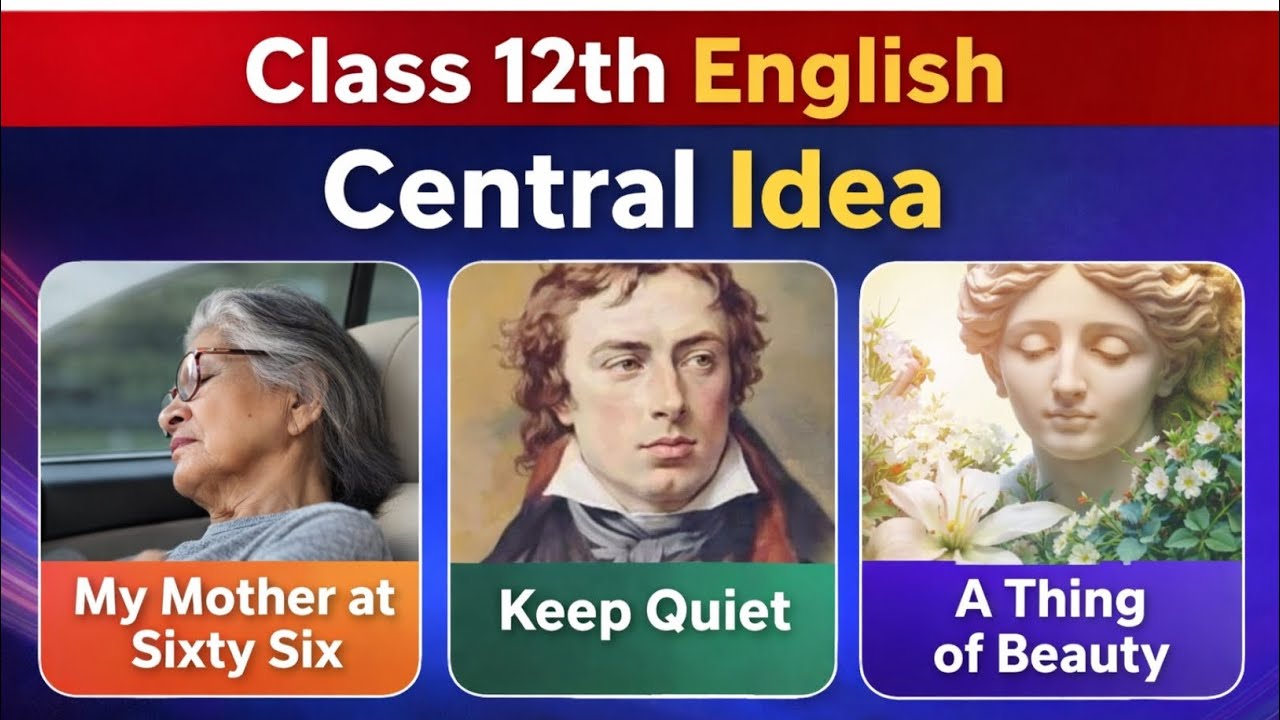 Class 12th English Central idea | My Mother at Sixty Six, A thing of beauty | full Explanation 