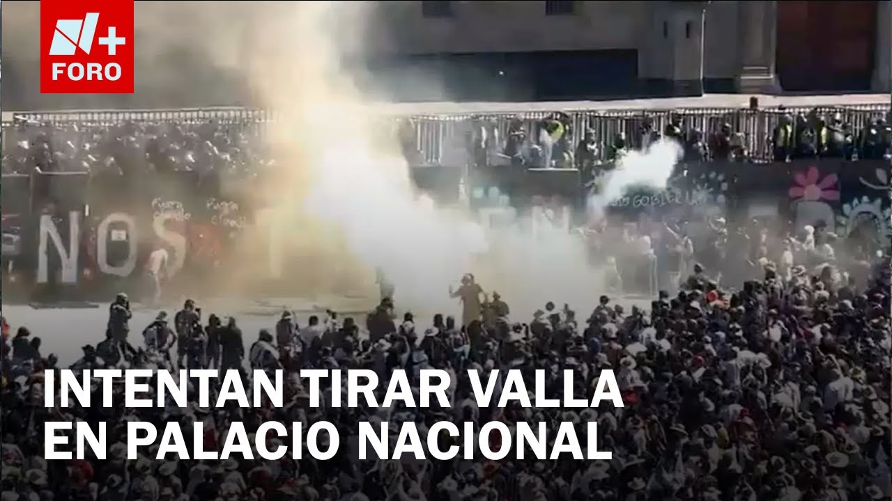 Encapuchados intentan derribar vallas de Palacio nacional y catedral - Las Noticias