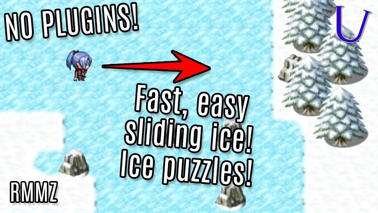 NO PLUGINS!  EASY RPG MAKER MV/MZ SLIDING ICE, ICE PUZZLES!