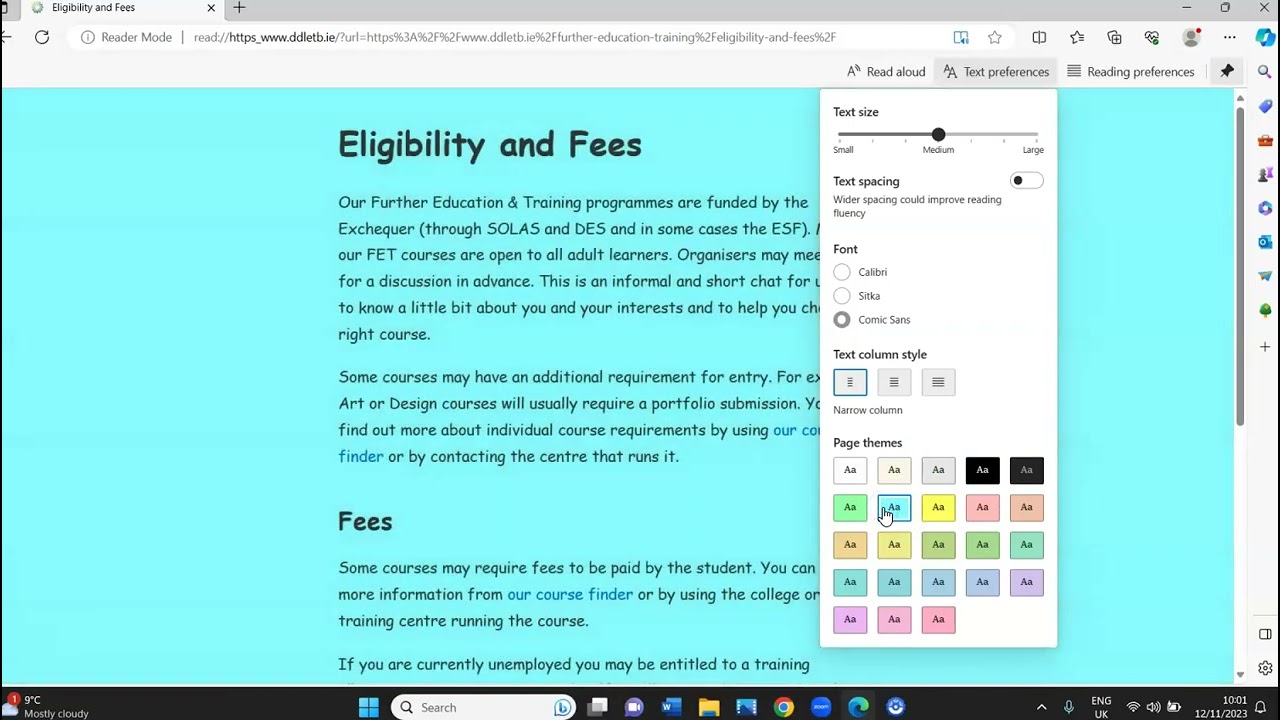 Using Immersive Reader on websites using Microsoft Edge