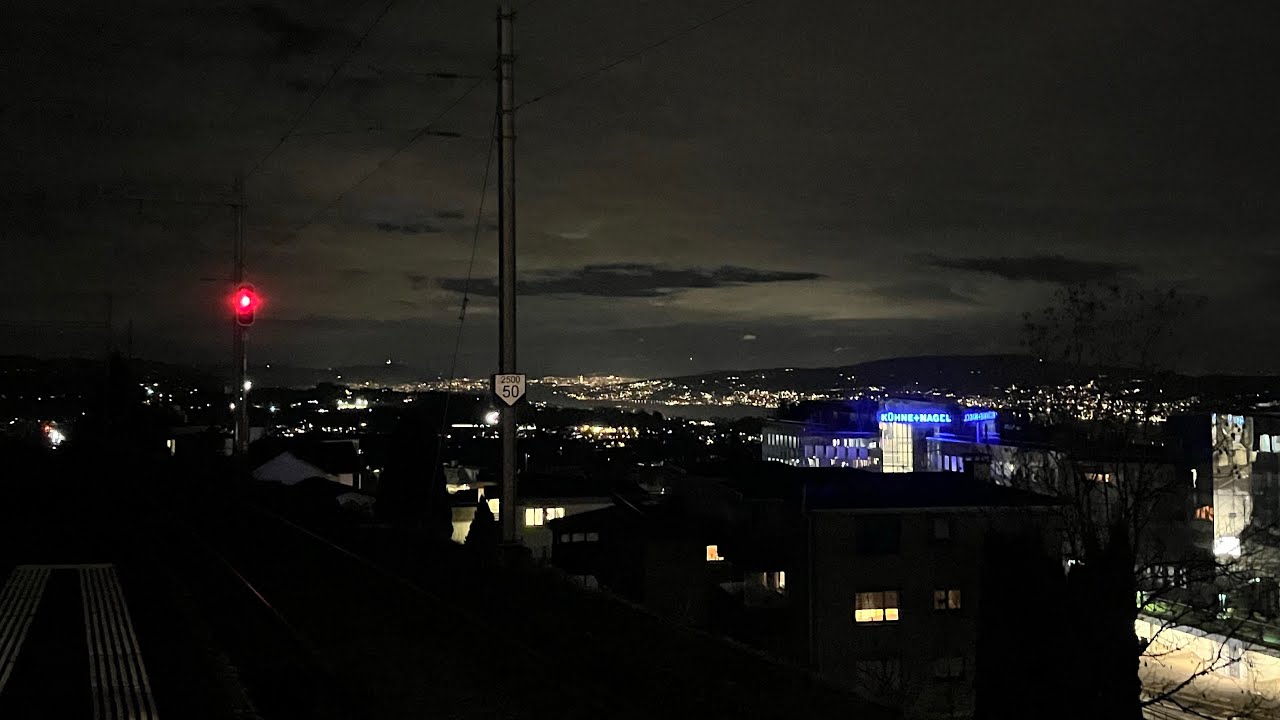 Zurich at night from afar 