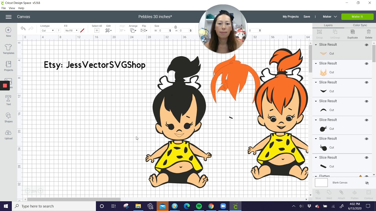 DIY Pebbles from The Flintstones in Design Space for the Cricut Maker