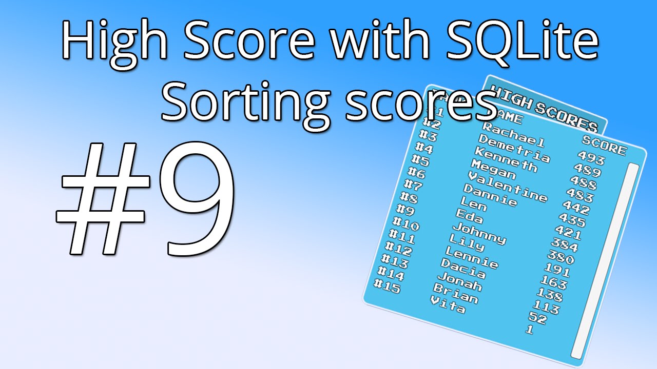 9. Unity tutorial: High score with SQLite - Sorting scores