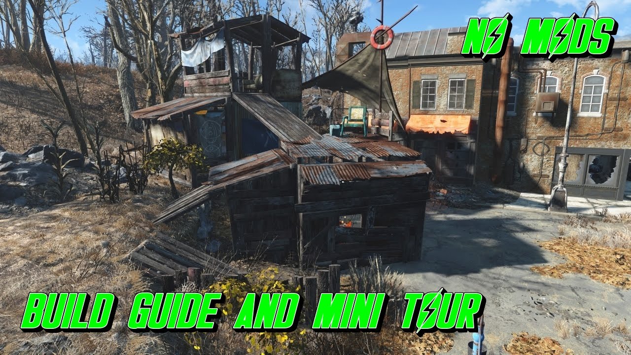 Wasteland Shack 15 min build and tour (no mods) FALLOUT 4