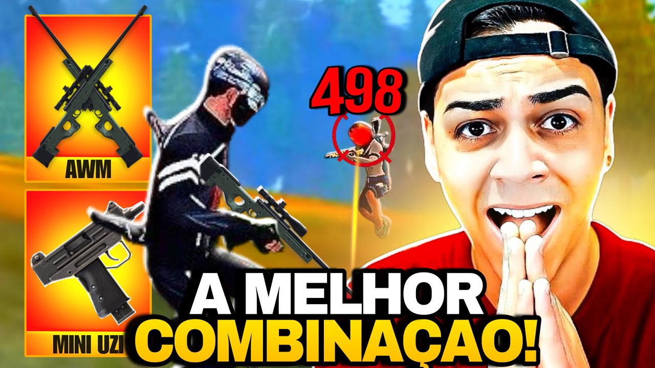 FREITAS JOGANDO COM A MELHOR COMBINAÇÃO DE ARMAS DO FREE FIRE - 2 DUAS AWM E MINI UZI MALDIÇOADA!