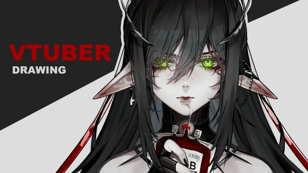 Speed-painting HORROR Vtuber LaynaLazar | theCecile