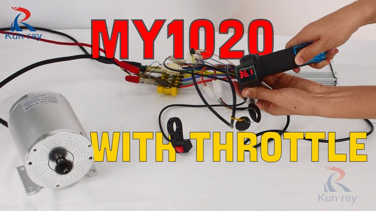 KUNRAY 36V 1000W MY1020 Motor Tutorial |throttle & 3-speed Switch