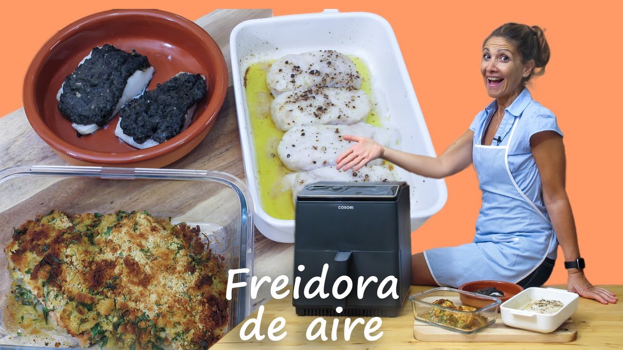 ✅3 RECETAS de PESCADO🐟espectaculares🤩 en AIR FRYER: Bacalao / Merluza / Salmón / Cosori Dual Blaze