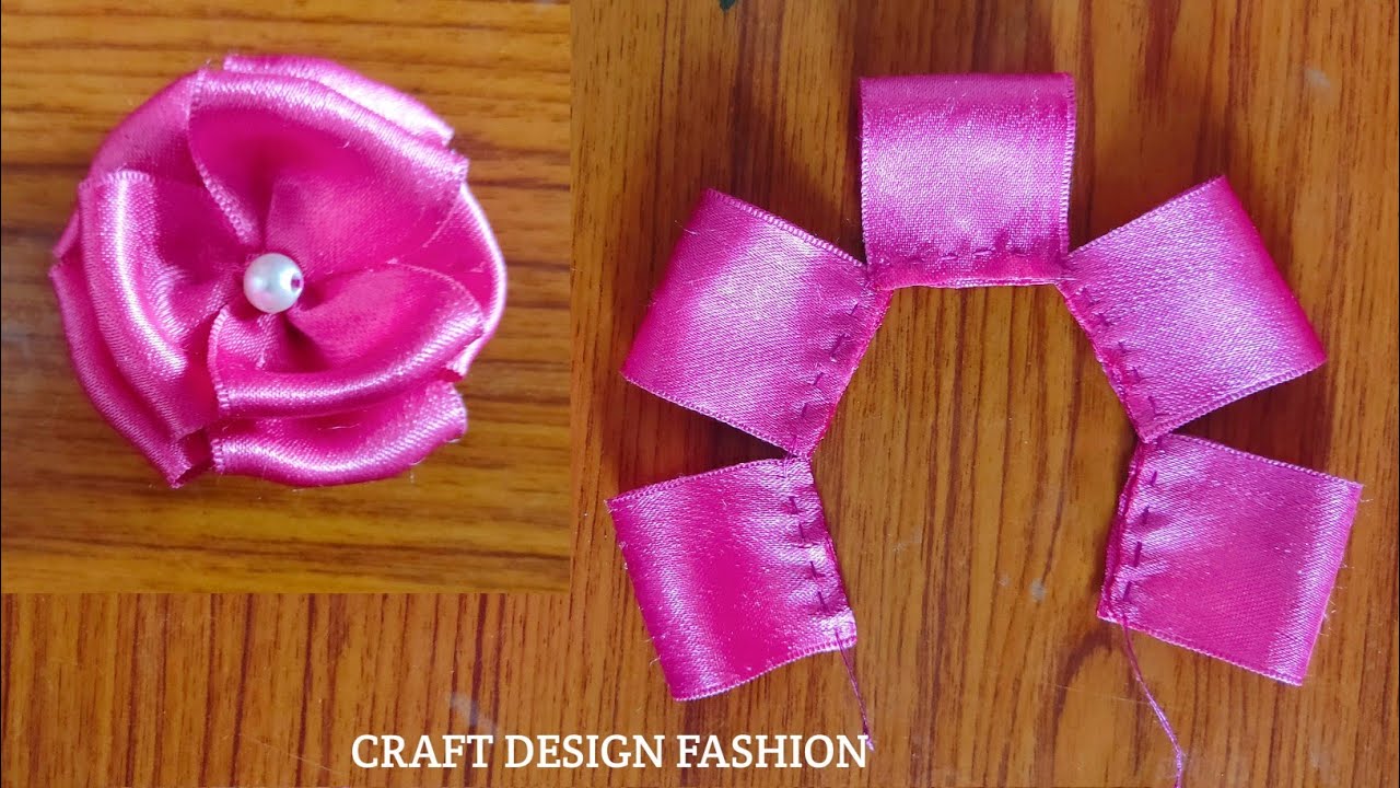 Flower Making With Ribbon by hand | Ribbon Embroidery | Hand Embroidery Flower | Ribbon Flowers