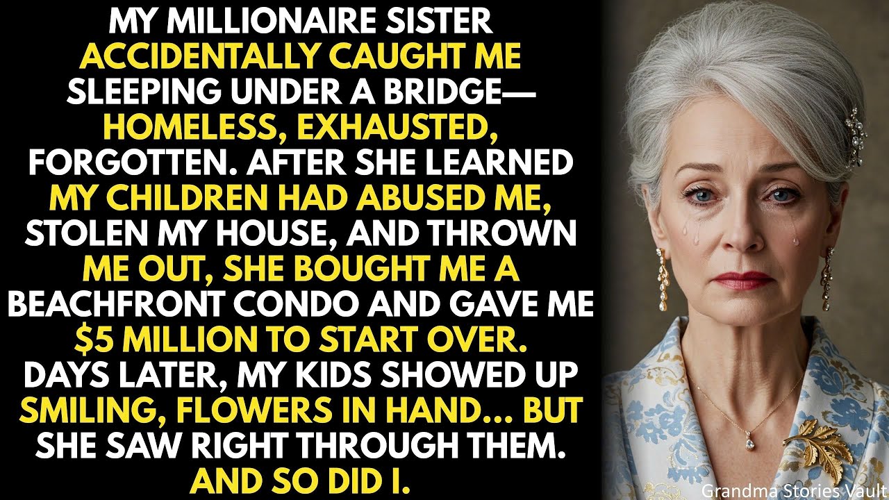 My millionaire sister found me homeless under a bridge. Gave me a condo and $5M. Then they came...