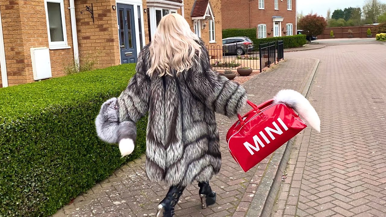 Road trip with @LoraFox in Silver Fox fur coat