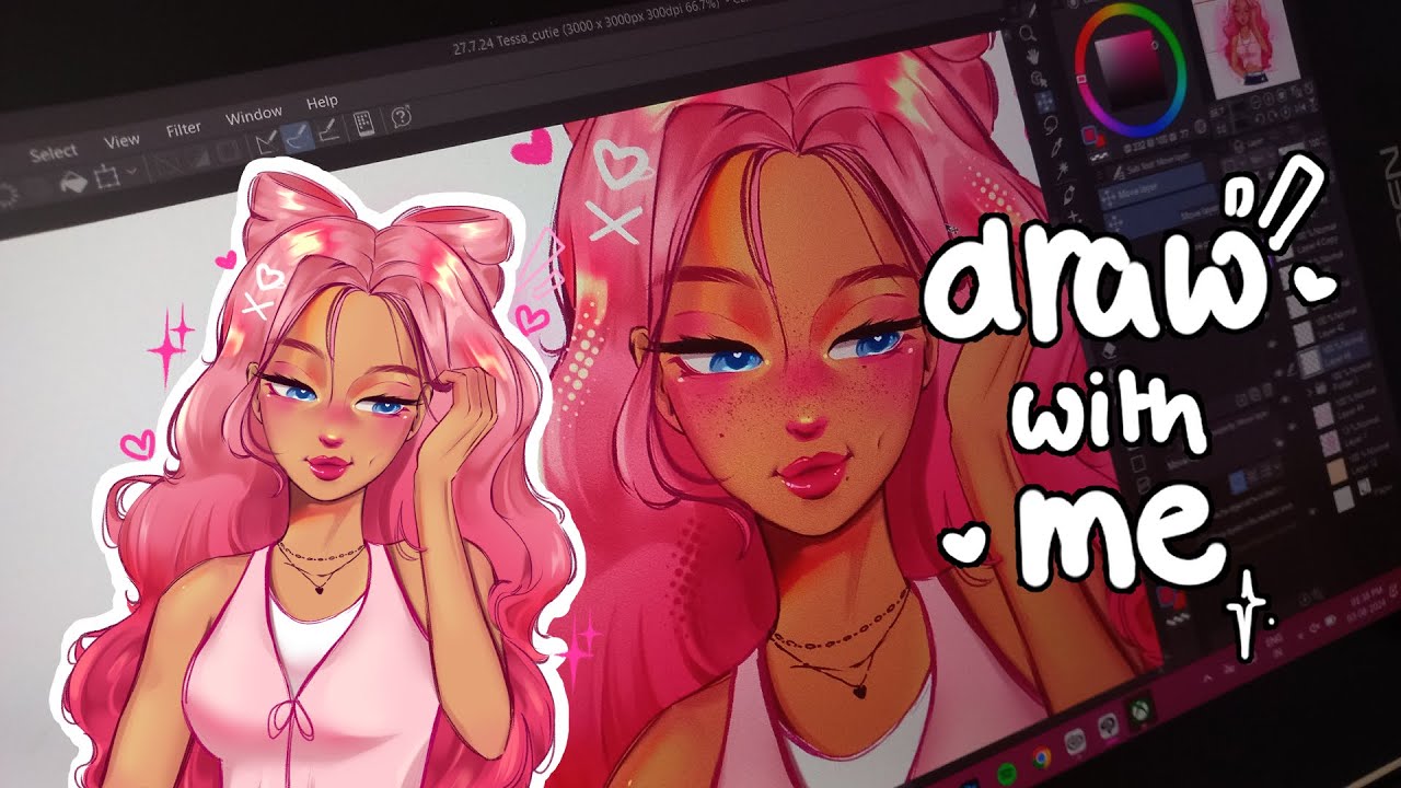 🩷Draw with me : 🐻 || getting out of an art block || full process (CLIP STUDIO PAINT) ♡