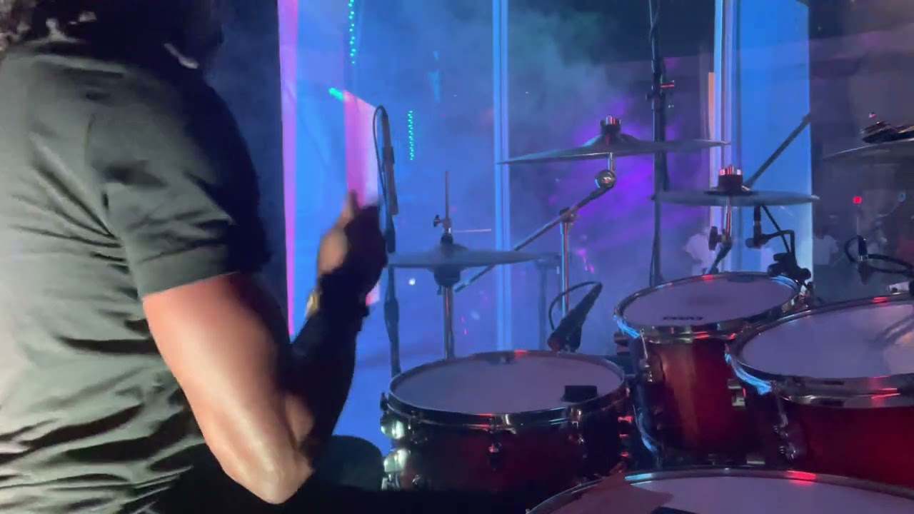 Playing Drums at church