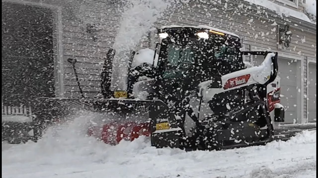 First Snow Blowing 2024 Bobcat T66 Track Loader Snowblower #447