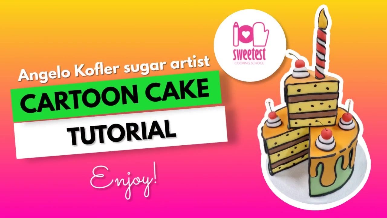 Tutorial Cartoon Cake (o Comic Cake) in pasta di zucchero - fetta di torta