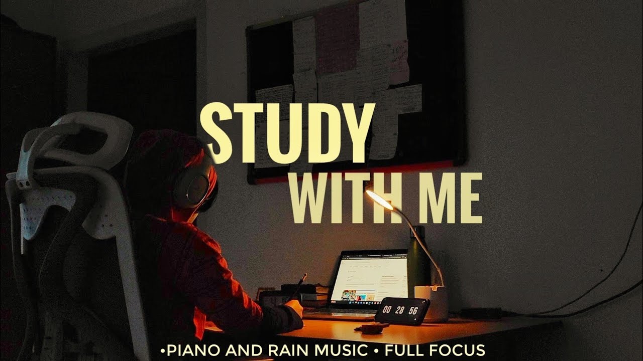 30 Minutes Study With Me| Calm piano| calm rain